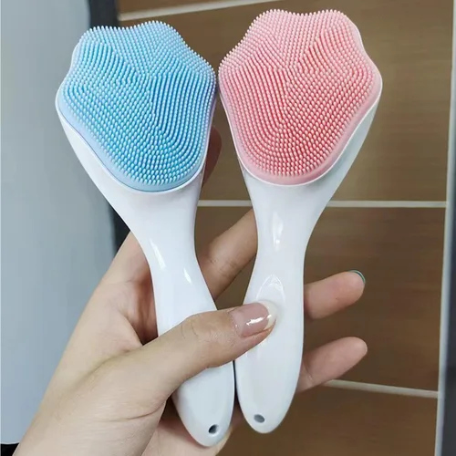Vista 5 de Cepillo exfoliante y exfoliante facial de silicona, cepillo de limpieza facial para puntos negros, acné, poros, tapa de cuna, cuidado de la piel