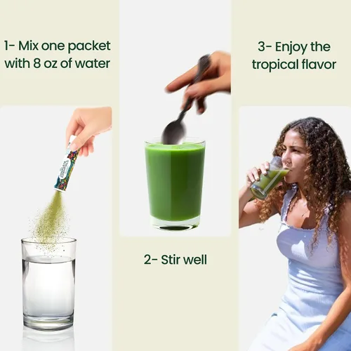 Vista 5 de OPTIVIDA Paquetes de polvo de frutas y verduras (30 días) - Más de 50 superalimentos en polvo de jugo verde y suplementos de verduras