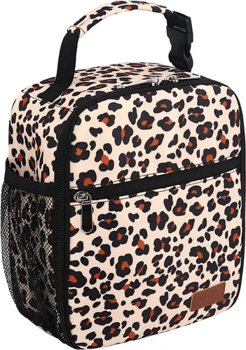Vista 9 de Femuar Bolsa de almuerzo para hombres, mujeres y adultos, pequeña para oficina, trabajo, picnic, bolsa de almuerzo portátil reutilizable, color negro