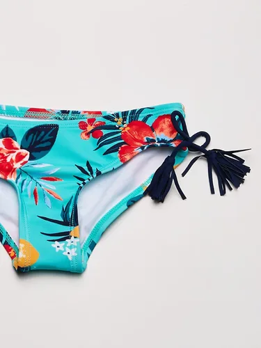 Vista 3 de Kanu Surf Bikini con cuello en V para niñas, traje de baño deportivo de playa de 2 piezas