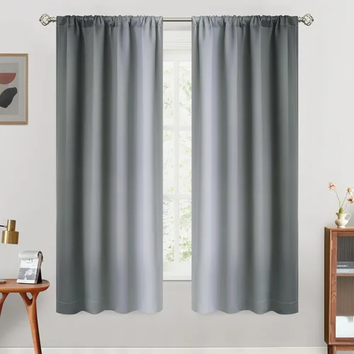 Vista 78 de SimpleHome Cortinas Pequeñas Negras Impermeables con Bolsillo para Barra Suave para Cocina, Cortinas Impermeables con Bolsillo para Barra