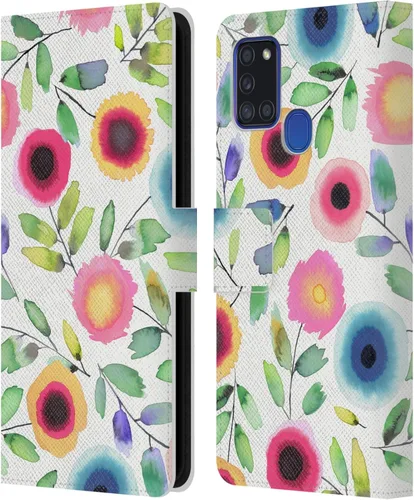 Vista 40 de Head Case Designs Officially Licensed Ninola Ditsy Flowers Yellow Nature Bold Leather Wallet Case Compatible with Samsung Galaxy A07 4G