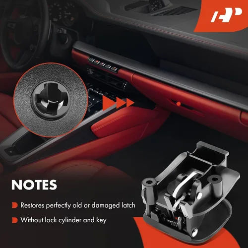 Vista 6 de A-Premium Pestillo de manija de la guantera negro compatible con Chevrolet Corvette 2005-2013 Convertible Hatchback for Chevrolet Corvette