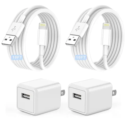 Vista 8 de Cargador de iPhone, [Certificado MFi de Apple] i Cargador de teléfono, paquete de 2 cables Lightning de 3 pies, cable de carga para teléfono