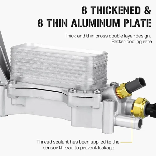 Vista 5 de Youxmoto Ajuste 926-876 aluminio 3.6L V6 motor enfriador de aceite carcasa del filtro, se adapta a Chrysler 200 300, para Dodge Charger, para Jeep
