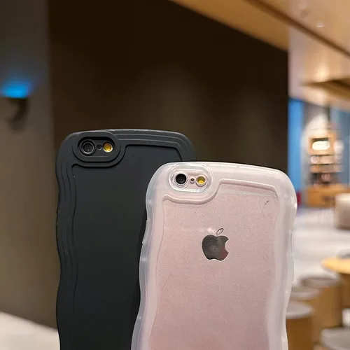 Vista 3 de SKYLMW Compatible con iPhone 6s Plus/6 Plus Case de 5.5", Linda Kawaii Marco Ondulado Rizado Forma de Marco Funda de Silicona Suave Resistente a