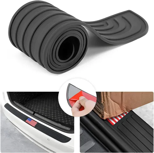 Vista 20 de Protector de parachoques trasero de automóvil, tira de goma antiarañazos para la mayoría de automóviles y SUV trunk-door entry coverage, abrasion