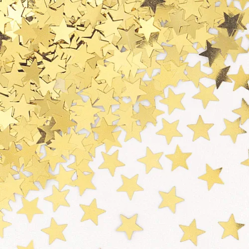 Vista 3 de Confeti de papel de aluminio dorado brillante – 0.5 oz (1 pieza), perfecto para cumpleaños, baby showers, vacaciones y más