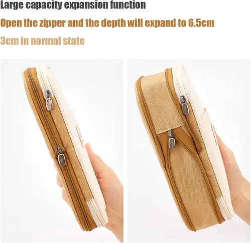 Vista 3 de Estuche para lápices de gran capacidad para oficina, gran almacenamiento, bolsa de alta capacidad, organizador para oficina, caja de viaje