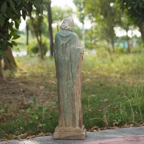 Vista 4 de Estatua de jardín de la Sagrada Familia, escultura católica grande al aire libre H31.5 pulgadas, gran Sagrado San José alto, Virgen María