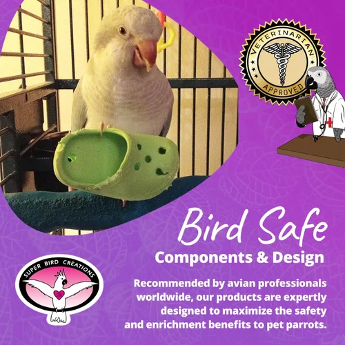 Vista 5 de Super Bird Creations SB1192 Crocs - Juguete para pájaros, ideal para loros, cuellos de anillo, cuáqueros, cacatúas pequeñas, perfecto para masticar