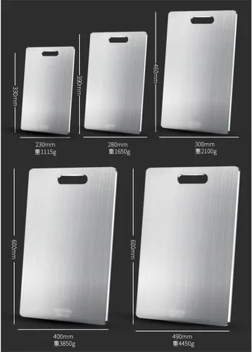 Vista 2 de Chopping Boardthickened Stainless Steel Cutting Board Cutting Board Panel Large,D-33 * 23Cm