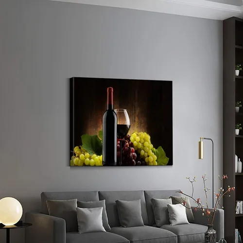 Vista 4 de Denozer - Lienzo decorativo para cocina, diseño de vino tinto (16.0 x 12.0 in)