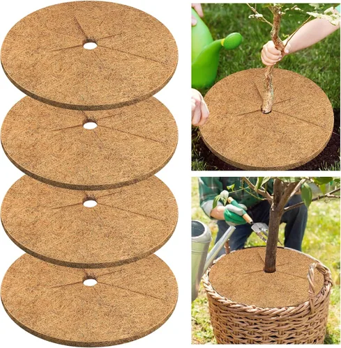 Vista 13 de Legigo 10 piezas Anillos de Mantillo de Fibra de Coco Alfombrilla Protectora de Plantas de Árbol, 6 Pulgadas Anillo de Protección de Árbol de Fibra