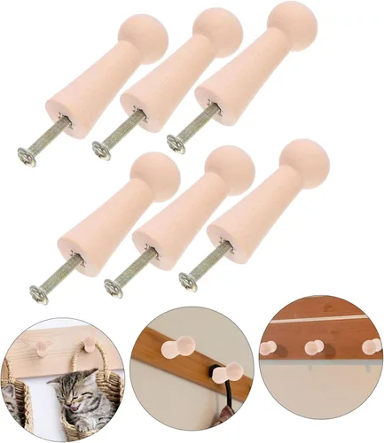 Vista 3 de EXCEART Perchas blancas para colgar la ropa, colgadores de pared, perchas de madera, perchas de pared para toallas, colgadores de pared para colgar