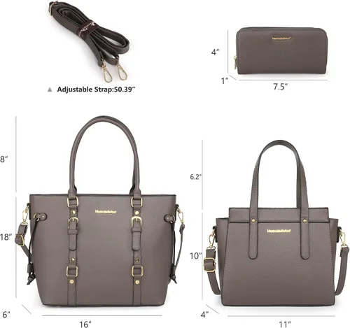 Vista 4 de Montana West Monederos y bolsos para mujer, juego de 3 piezas de bolso y cartera