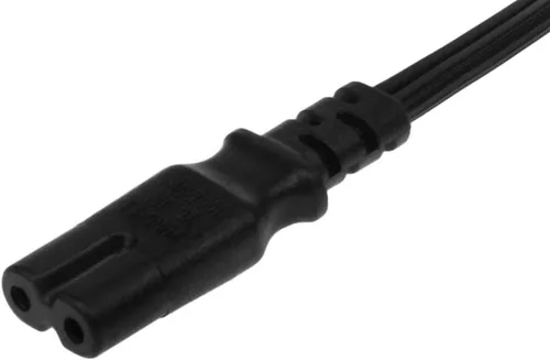 Vista 5 de SF Cable Cable de alimentación no polarizado de ángulo de perfil ultra bajo de 1 pie NEMA 1-15P a IEC320 C7 18/2 AWG