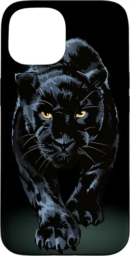 Vista 6 de iPhone 16 Black Panther Walking Toward Shadow - Estuche de regalo para amantes de los gatos salvajes