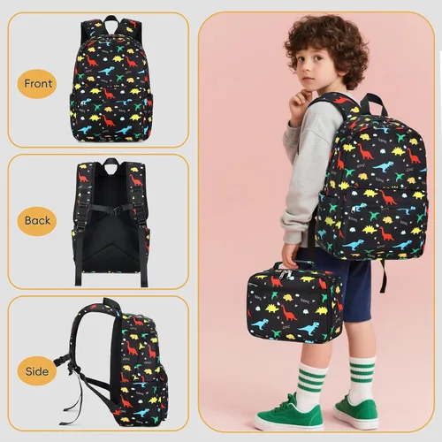 Vista 70 de CAMTOP - Conjunto de mochila y lonchera con estampados divertidos para niños de preescolar y primaria), Y0058-2