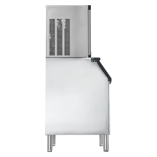 Vista 12 de VEVOR Máquina comercial para hacer hielo, máquina de hacer hielo de 300 libras/24 horas, máquina de hielo con contenedor de almacenamiento de acero