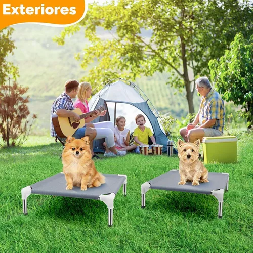 Vista 6 de Cama elevada para perros pequeños, cama de enfriamiento para perros, cama Gris-M-1