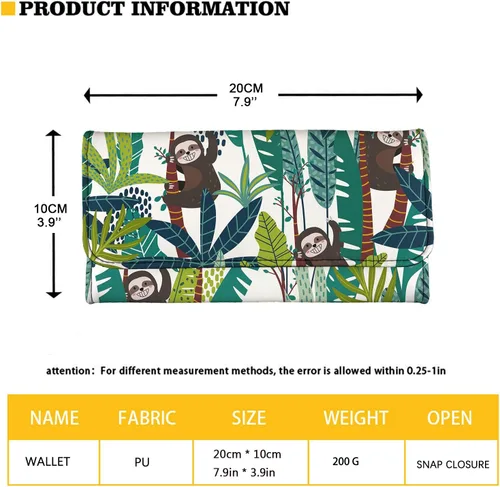 Vista 6 de Howilath Novedad floral flores animales perro búho mariposa impreso mujeres cartera larga monedero, diseño delgado trifold cartera larga monedero