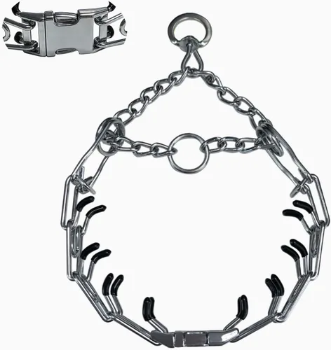 Vista 15 de Collar de entrenamiento de puntas para perros, soldadura de anillo giratorio, collar ajustable de entrenamiento para perros con hebilla de Negro