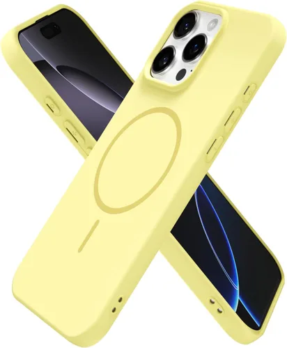 Vista 120 de Oakxco Funda de Silicona Mag Safe para iPhone 12 Pro Max, Funda Magnética Delgada y Fina Compatible con Carga Inalámbrica MagSafe, Bonita Funda