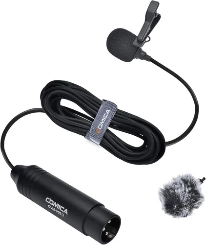 Vista 8 de comica XLR - Micrófono de condensador Lavalier, CVM-V02O, micrófono de solapa omnidireccional, kit de entrevista de micrófono con clip