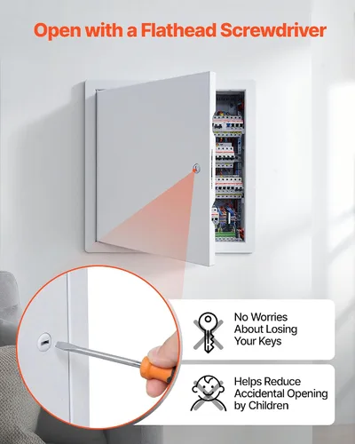 Vista 5 de VEVOR Panel de acceso para paneles de yeso, puerta de acceso de acero galvanizado de 13.3 x 13.3 pulgadas, panel de servicio con bisagras de fácil