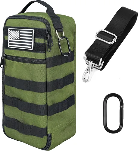 Vista 8 de Bolsa de herramientas pequeña portátil, bolsa de herramientas resistente con correa para el hombro y clip de anillo en D, bolsa de mano duradera e