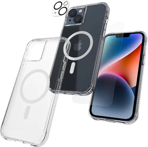 Vista 10 de Case-Mate Funda 3 en 1 para iPhone 14 Plus (negro intenso), vidrio templado y protector de lente, protección contra caídas de 15 pies, compatible