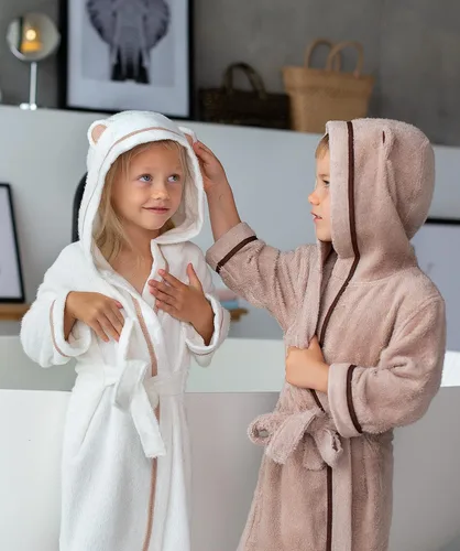 Vista 4 de Bata de baño suave de alta calidad, rayón de bambú con capucha, para niños y niñas
