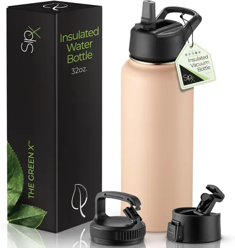 Vista 13 de SIPX™ Botella de Agua Aislada de 18 oz con 3 Tapas – Acero Inoxidable a Prueba de Fugas, Triple Aislamiento – Frío 24 Horas/Caliente 12 Horas