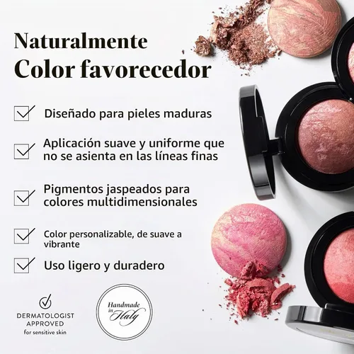 Vista 4 de LAURA GELLER NEW YORK Blush-n-Brighten - Rubor horneado marmoleado, tono Pink Buttercream (crema de mantequilla rosa) y brocha angular, 47mm 01