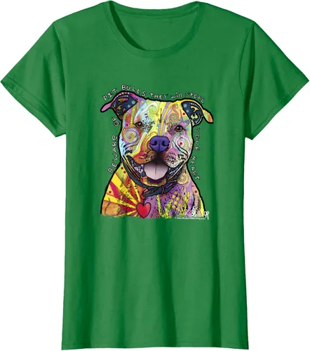 Vista 35 de Beware Of Pit Bulls, Dean Russo Pitbull Original - Camiseta para amantes de los perros, Negro