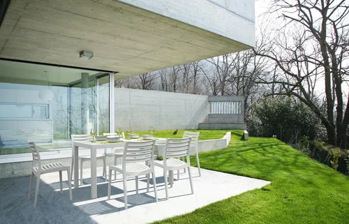 Vista 8 de Compamia Silla de comedor para patio al aire libre Ares en color negro, grado comercial