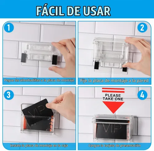 Vista 6 de Crtiin Tarjetero acrílico transparente impermeable para tarjetas de visita para exteriores, soporte de pared para automóvil con calcomanía Take One