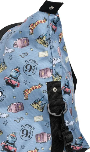 Vista 6 de Harry Potter Bolsa de lona de tren búho Hogwarts con estampado de búho para viajes Blanco apagado Bolsa de lona