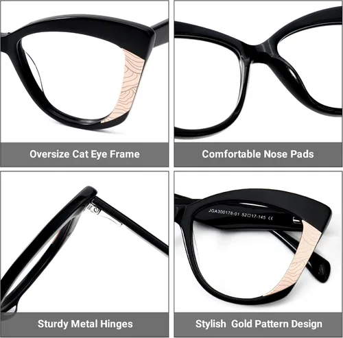 Vista 5 de Zeelool Gafas vintage con bloqueo de luz azul ojo de gato para mujer Amy JGA300178