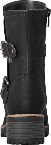 Vista 5 de GLOBALWIN Lace up Mid Calf Motorcycle Fashion Festival Boots Combat Riding Military Boots for Women