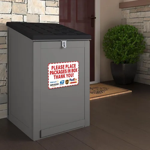 Vista 7 de Por favor, deja paquetes y entregas aquí, letrero autoadhesivo impermeable y duradero, coloca paquetes en la caja, pegatina para entregar paquetes
