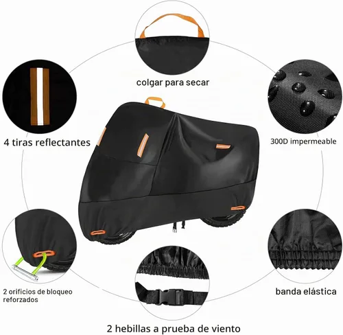 Vista 3 de SECELES - Funda para ciclomotor resistente 300D para bicicletas de hasta 72 pulgadas Negro