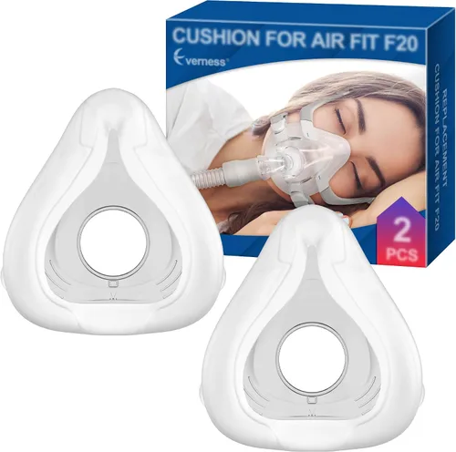 Vista 10 de 2 paquetes de almohadillas de espuma viscoelástica (S) para ResMed Airtouch F20 y Airfit F20, destacan sellado seguro y sin fugas con espuma Marrón