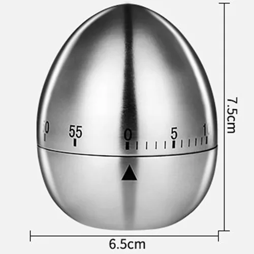 Vista 5 de Temporizadores de huevos de cocina para hervir huevos, temporizador mecánico de cocina con alarma giratoria con 60 minutos de acero inoxidable