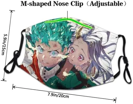 Vista 2 de Mascarillas reutilizables lavables ajustables de la cubierta de la colección del anime japonés para el adulto