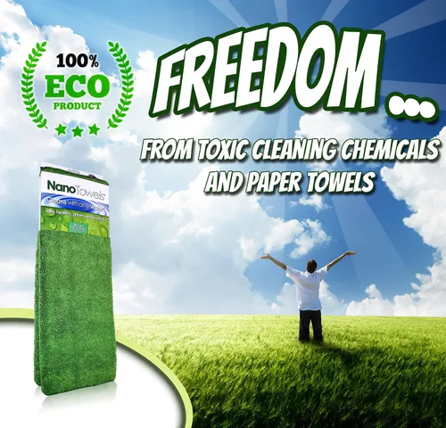 Vista 3 de Life Miracle Nano Toallas de gran tamaño: la tela innovadora que reemplaza las toallas de papel y los limpiadores químicos tóxicos. Toallitas