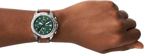 Vista 4 de Fossil Bronson Reloj casual de cuarzo para hombre con correa de acero inoxidable o cuero, Reloj cronógrafo Bronson