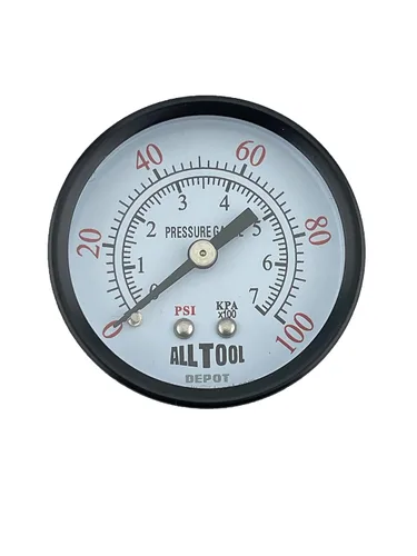 Vista 25 de Medidor de presión de aire de 1-1/2" con montaje inferior en el lado, rosca NPT de 1/8", esfera de 1-1/2" - 0 a 160 PSI