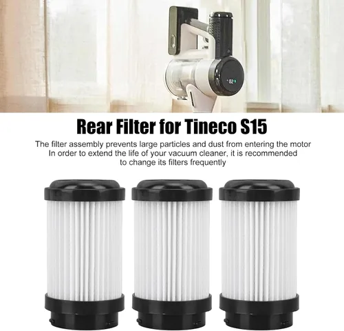 Vista 3 de TOPINCN Filtro trasero para aspiradora Tineco S15, aspiradora inalámbrica, filtro VF4000 de repuesto, filtración eficiente, 3 piezas